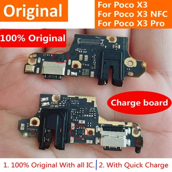100% Оригинальный Рабочий Для Xiaomi Poco X3 NFC X3 Pro Микрофон Mic USB Штекер Порт Быстрой Зарядки Плата Зарядки Гибкий Кабельный Разъем