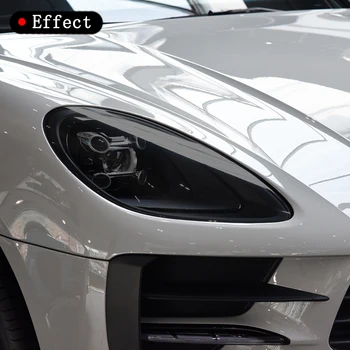 2 x Защитная пленка для задних фар автомобиля для Porsche Macan 2018 2019 2020 Дымчато-черная прозрачная защитная наклейка из ТПУ
