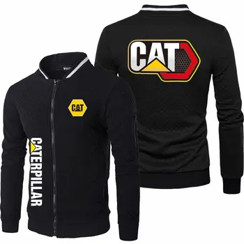 2023 Новая мужская Весенне-осенняя куртка CAT Caterpillar с длинным рукавом, Модная спортивная одежда, Повседневные мужские толстовки с капюшоном на молнии