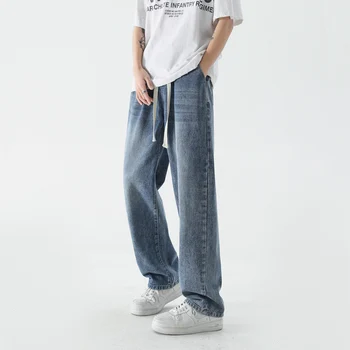 2023 Новый Порт Стиль Ретро Синий Модный бренд Свободные Прямые Зауженные джинсовые брюки