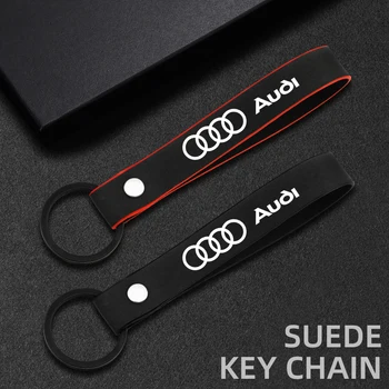 3D Металлический/Кожаный Брелок Для Укладки Автомобилей Audi A4 B5 B6 A3 8P 8V 8L A5 A6 C6 C5 A1 A7 A8 Q2 Q3 TT Брелки Для Ключей Аксессуары