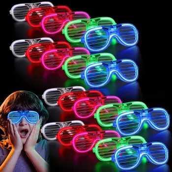 5 шт. Светящиеся очки, игрушки для очков со светодиодной подсветкой, неоновые мигающие очки, светящиеся в темноте, Неоновые сувениры для вечеринок для детей, подарки для вечеринок для взрослых