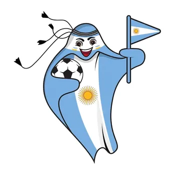 EARLFAMILY 13 см x 12,5 см для флага Аргентины Футбольная наклейка на автомобиль Ноутбук Мотоцикл Виниловая водонепроницаемая креативная наклейка Автомобильные Аксессуары