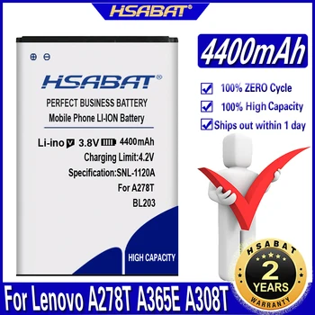 HSABAT 4400 мАч BL203 BL214 BL236 Батарея для Lenovo A278T A365E A308T A369 A66 A318T A385E A300T A208T A218T A269 A305E A316
