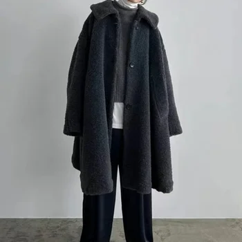 Kuzuwata JAPAN Casaco Feminino Пальто Y2k С Отложным воротником, Однотонный Однобортный Жакет Chaquetas На Осень-зиму С Длинным рукавом