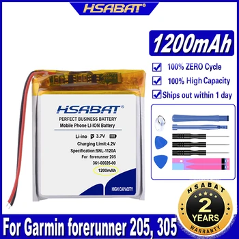 Аккумулятор HSABAT 361-00026-00 емкостью 1200 мАч для аккумуляторов Garmin forerunner 205, 305, 305i