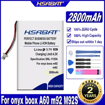 Аккумулятор HSABAT M92 M92S 2800mAh для Onyx Boox M92 M92S E-book DVR POWER BANK Батареи