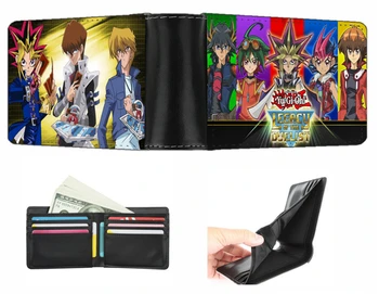 Аниме Yu-Gi-Oh! Бутик с логотипом, короткий кошелек, Новый кошелек для карт, кошелек для мальчиков и девочек, двойной кошелек