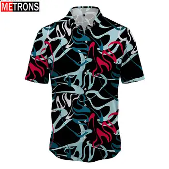 Гавайская рубашка с короткими рукавами, повседневный кардиган с лацканами, мужская рубашка с короткими рукавами и рисунком design sense, свободный топ Оверсайз