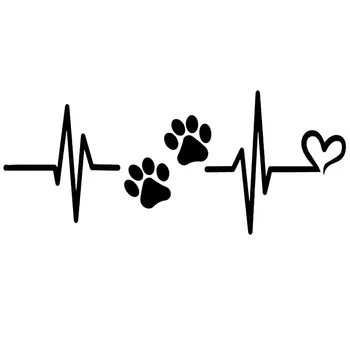 Декоративное оконное стекло Jpct Heartbeat Dog Paw, автомобильная полиэтиленовая наклейка 18 * 5 см, различных размеров, водонепроницаемая