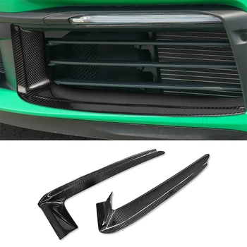 Для Porsche 911 992 2019-2022 Передняя губа из углеродного волокна AirInlet Wind Blade Декоративная крышка Аксессуары для дооснащения автомобиля