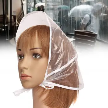Женская Водонепроницаемая Прозрачная Многоразовая Пластиковая защита для волос от дождя, шляпа-капот, пальто, аксессуары для волос-дождевик