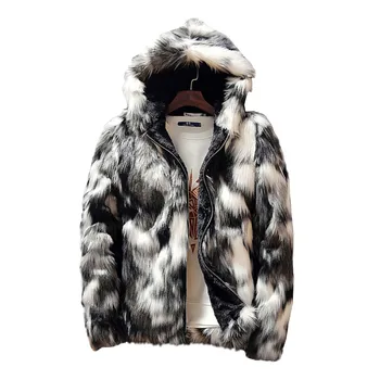 Зимние толстые мужские куртки и пальто из искусственного меха, модные мужские и женские пары, теплая и удобная одежда, Тонкое серое мужское пальто S-4XL