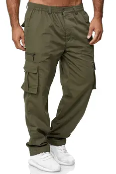 Классические мужские повседневные мешковатые комбинезоны с несколькими карманами и прямыми штанинами, уличные брюки