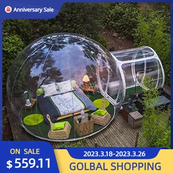 Коммерческая Пузырьковая палатка Надувной прозрачный купол на открытом воздухе с воздуходувкой Воздушный домик для вечеринки в кемпинге 6 м 5 М 4 М 3 М Для воздушных шаров