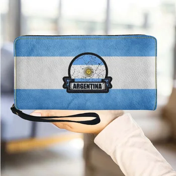Креативный женский кошелек с Аргентинским флагом, роскошный дизайн, сумка для хранения нескольких карт, Модный портативный дорожный кошелек для монет, держатель для паспорта