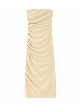 Летнее Новое женское платье с бюстгальтером без рукавов, приталенное однотонное платье средней длины, облегающее фигуру