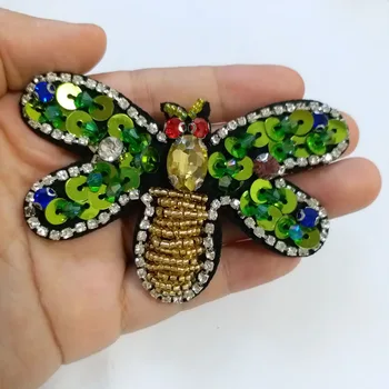Модные 3D нашивки ручной работы из бисера, пришитые своими руками к животным, нашивки-бабочки для одежды, цветочная аппликация с вышивкой