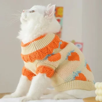 Новая рождественская одежда для домашних кошек Рождественская одежда для кошек Хлопковая одежда для домашних животных для щенков, Кошек, Жилетка, рубашка, свитер для кошек, одежда для домашних животных