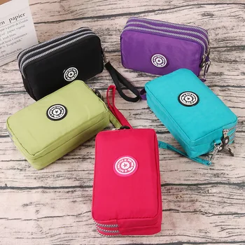 Новый модный женский кошелек большой емкости, косметичка, портмоне, мини-сумка с тремя портативными женскими кошельками на молнии, чехол для телефона