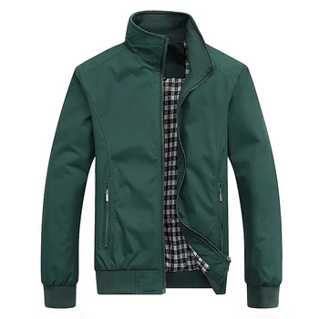 Однотонная Новая повседневная куртка M-5XL 6XL, мужская весенне-осенняя верхняя одежда, Воротник-стойка, Одежда