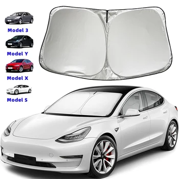Солнцезащитные козырьки на лобовом стекле автомобиля для Tesla Model 3 /Y, летние автомобильные козырьки на переднем стекле, Солнцезащитный крем, аксессуары для зонтиков