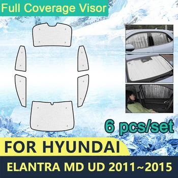 Солнцезащитные козырьки с полным покрытием для Hyundai Elantra 2011 2012 2013 2014 2015 MD UD автомобильные аксессуары для ветровых стекол Козырек солнцезащитные окна