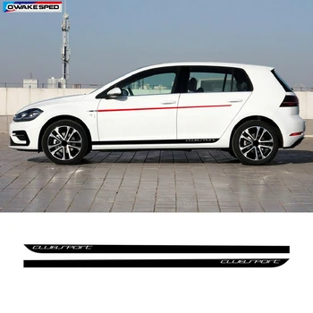 Спортивные полосы Clubsport Наклейка на кузов автомобиля по индивидуальному заказу для Volkswagen Golf MK7 Виниловая наклейка на боковую юбку двери автомобиля из углеродного волокна