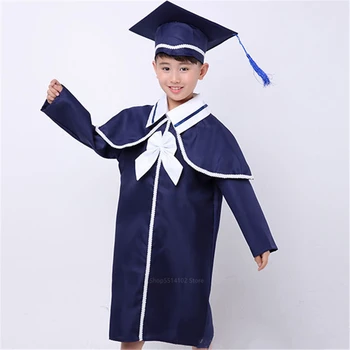 Униформа бакалавра Одежда для выступлений для детей Детские выпускные платья Костюмы Школьники Платье для девочек Комплект шляп для мальчиков