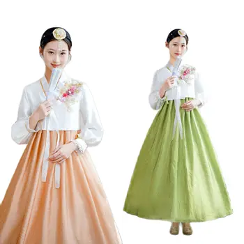 Элегантный Национальный костюм, традиционное женское классическое платье, одежда для сцены китайских народных танцев